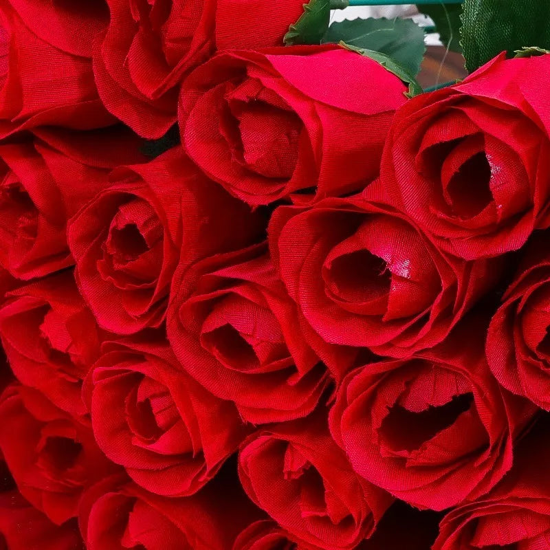 5-50Pcs Simulation Red Roses Branches Artificial Flowers Bouquet DIY Handwork Flower Arrangement Wedding Party Home Accessories